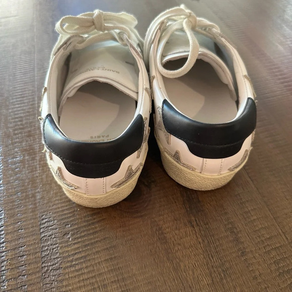 Saint Laurent White Leather Court Classic Star Sneakers - Picture 5 of 7